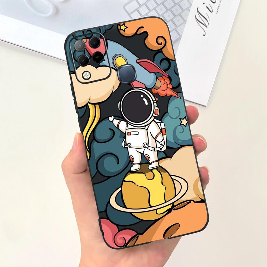 Für Infinix X689F X689 Hülle Infinix Hot 11 G37 Hot 10S NFC 10T Coque Funda Weiches Silikon Kamera Geschützt Schwarze Katze Weltraummann