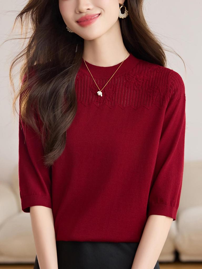 2025 Damkofta i högkvalitativ ull med sjuärm - Perfekt för vår, höst, vinter