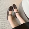 2025 New Women's High-heeled Single Shoes with Fashionable One-shoulder Buckle Design, Sexy Pointed Toe and Comfortable