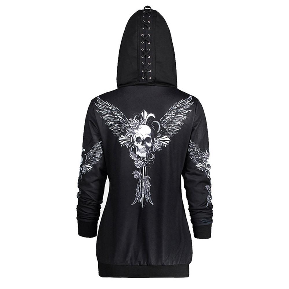 zip up skull moletom com capuz