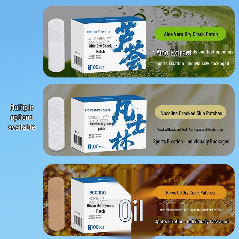 Yikenuo Hand & Foot Crack Patches with Vaseline - Adhesive Bandages & Finger Protectors