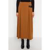 Navy Blue Belt Detailed Woven Skirt Tctaw24ee00014