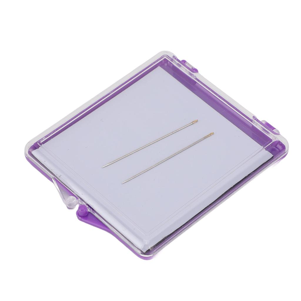 Magnetic Sewing Needle Case Transparent Cover Knitting Pin Plastic Storage Box with 2 Needles