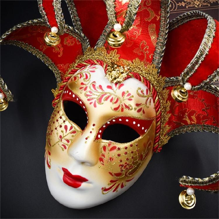 Maškarní maska Maska na celý obličej Maska na Mardi Gras Benátská maska Párty maska Jesterova maska Karnevalová maska Halloweenská maska