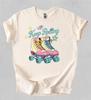 Vintage Roller Skate Shirt, Keep Rolling Retro Tee, 80s Aesthetic Graphic, Pastel Roller Derby Top, Summer Shirt, Artistic Rollerblade Gift