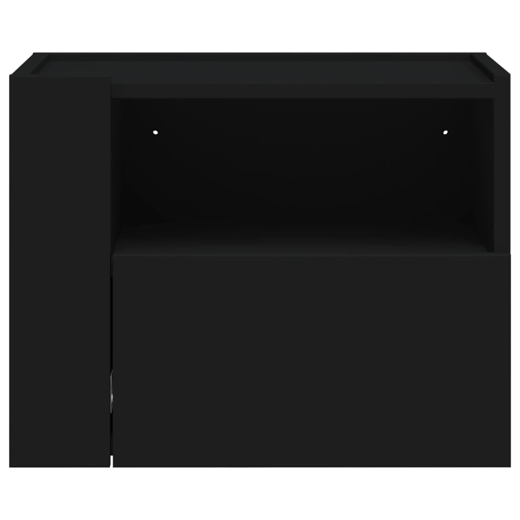 Wall Mounted Nightstand Black 45x30x35 Cm