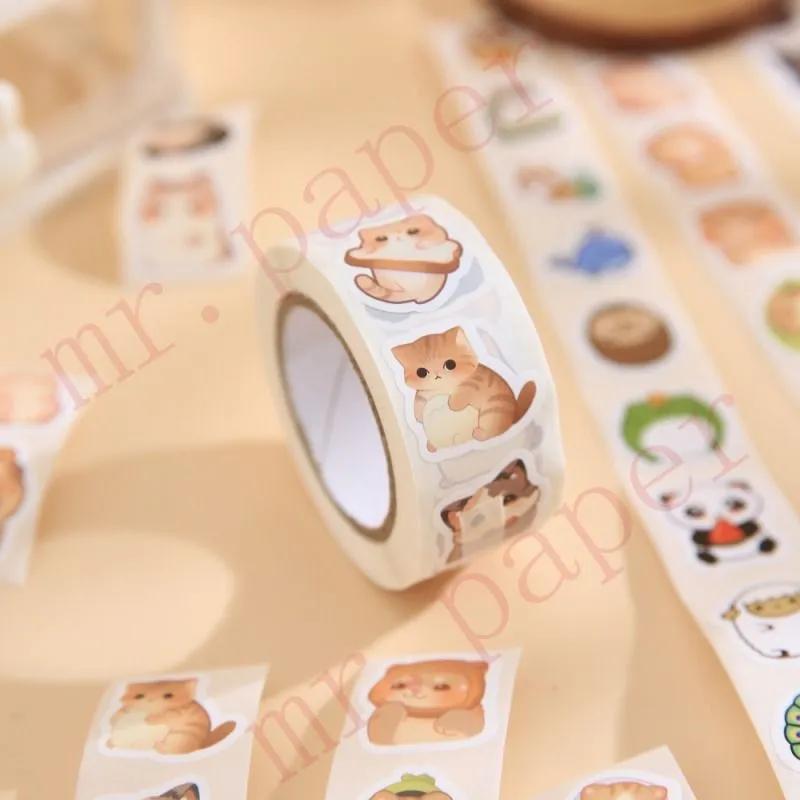 500 cartoon cute cat stickers cat pattern stickers hand account book sealing stickers sticky notes