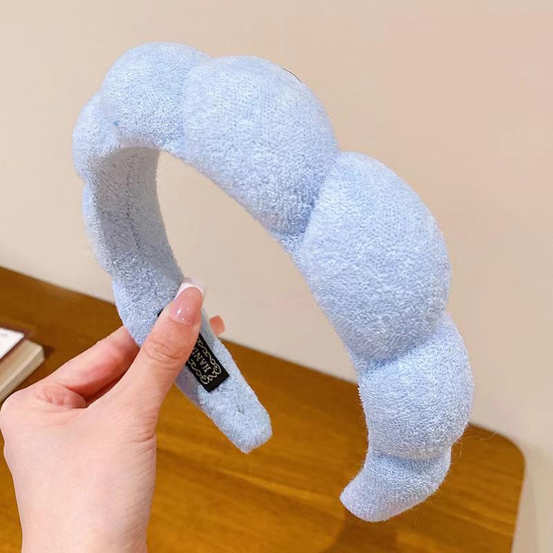 Einfarbiges Wolken-Stirnband für Damen Schlichtheit Bonbonfarbe Breitkrempiges Stirnband Mode Mädchen Gesichtswasch-Stirnband Haarzubehör