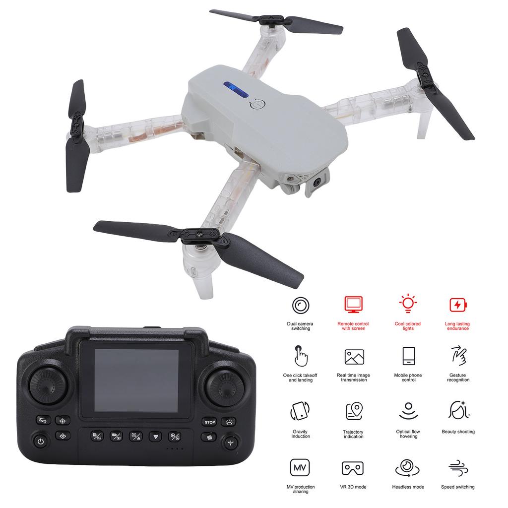 Drone with Dual Cameras   WiFi Optical   Positioning 6     Remote Control Drone with LED Light 8GB Memory Card for Beginners