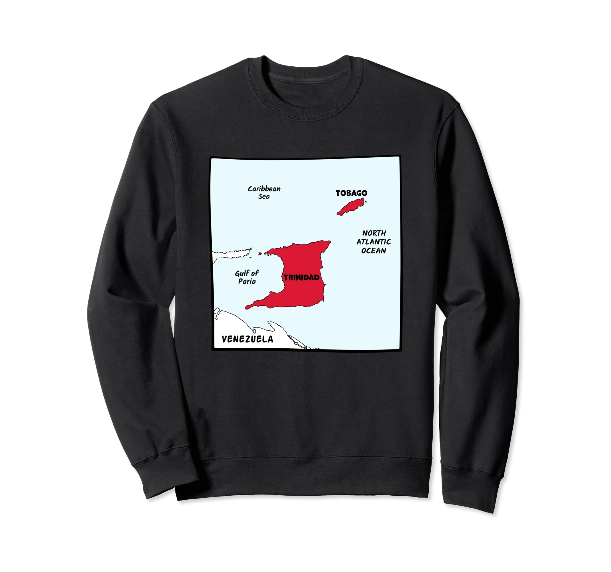 

Политическая карта Тринидада и Тобаго, цвета флага