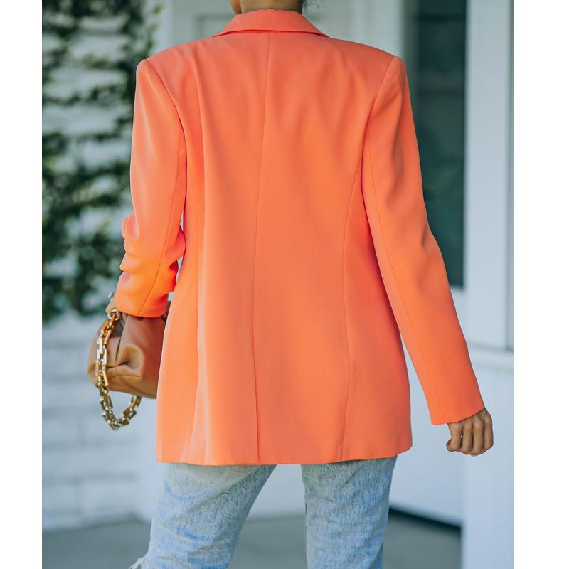 Women's Spring and Autumn New Leisure Long Sleeved Small Suit OL Temperament Professional Slim Fit Top Coat
