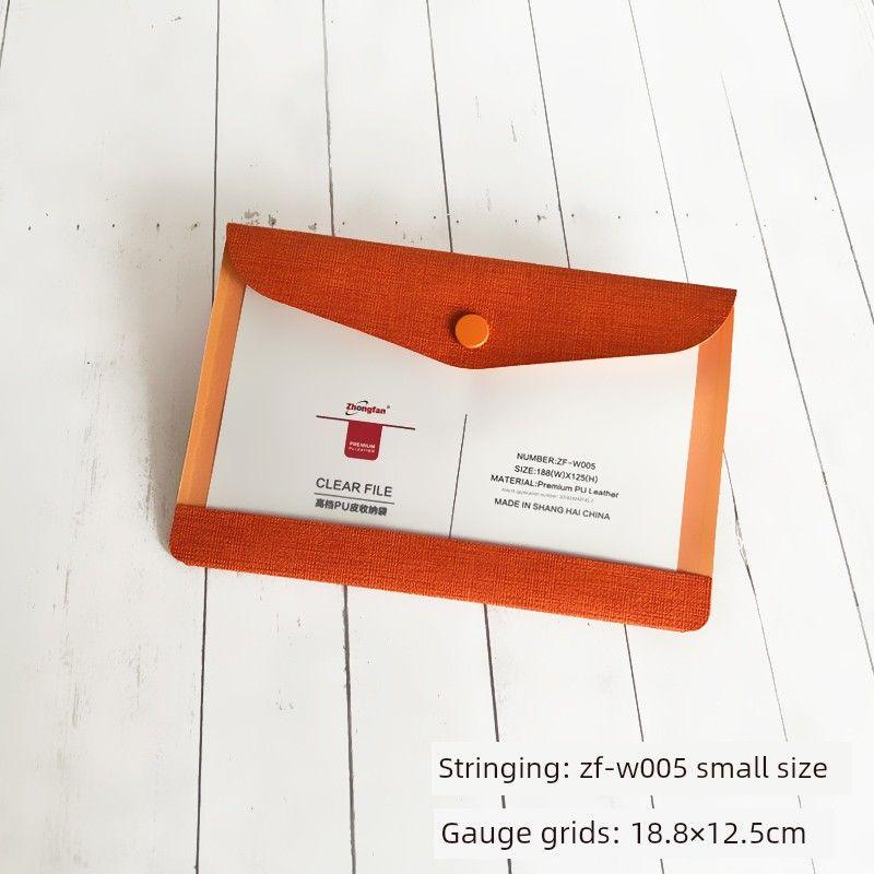 

South Korea Stationery Translucent File Bag Good-looking Medical Record Bag A4 Folder Bill Storage Bag Birth Inspection File Bag Orange Trumpet
