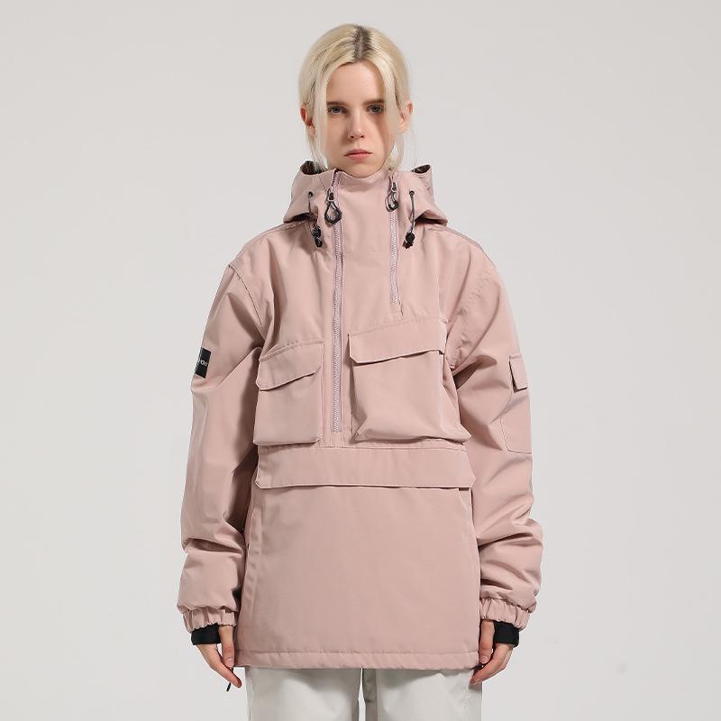 New American Style Waterproof Ski Suit: Warm Snowboard Jacket with Multi-Pocket Design for Men and Women