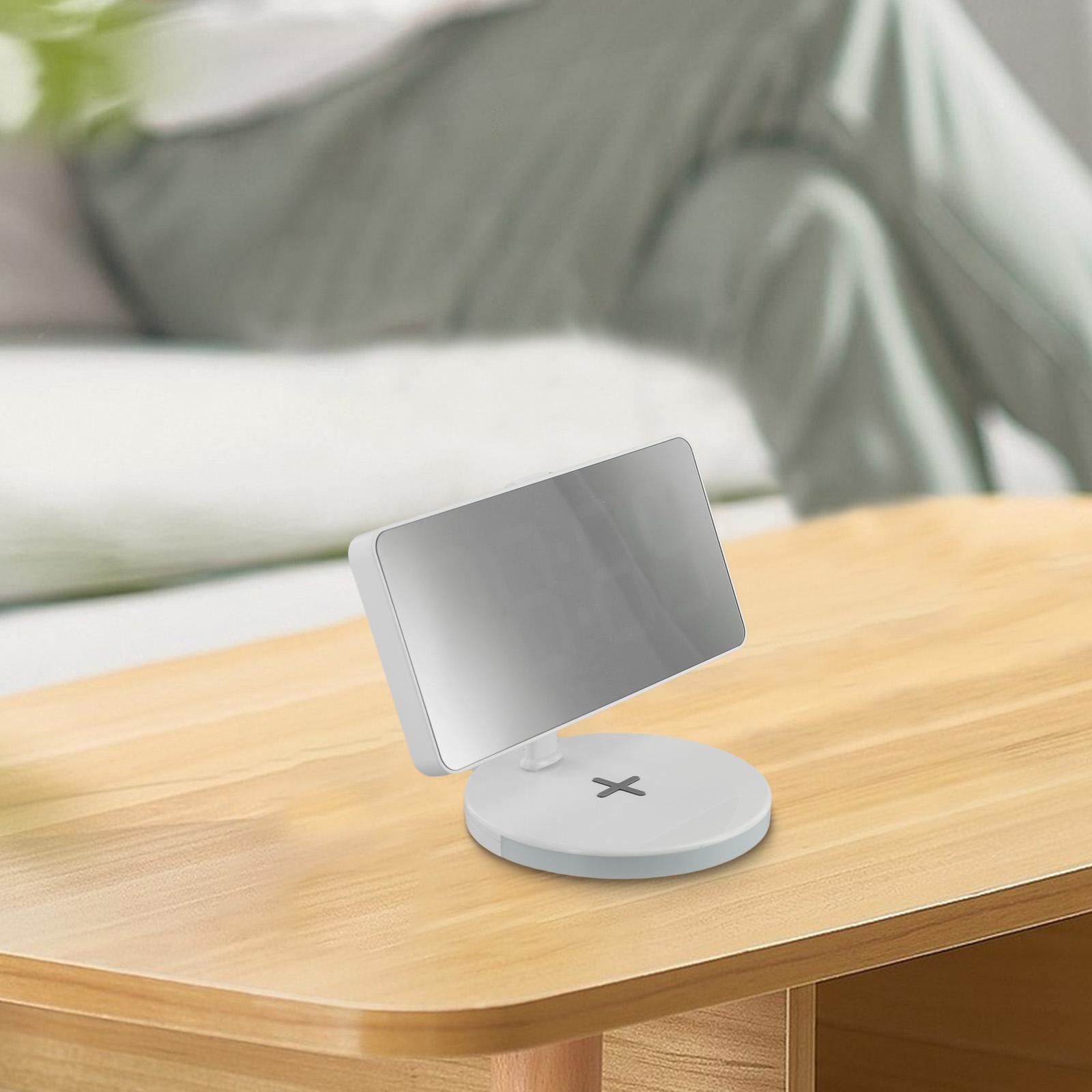 

Desktop Electronic Clock 17.5*11.5*11cm RGB Mirror Alarm Clock Night Mode Snooze Function 5W To 15W Charging ABS Material China Mainland
