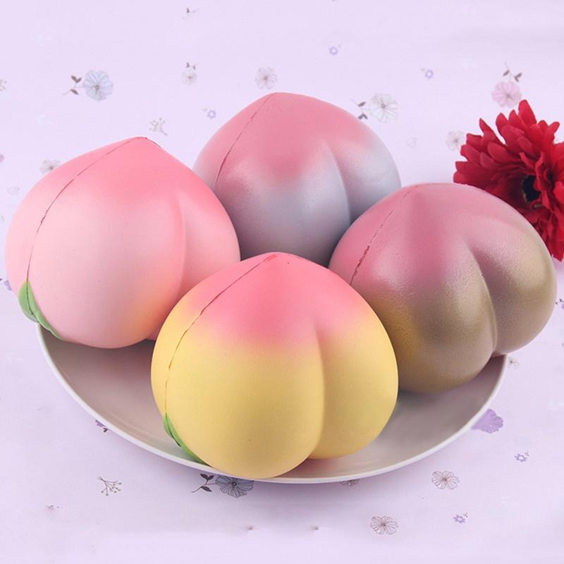 Ny kolossal 10 cm squishy rosa/hvit fersken Slow Rising Cream duftende