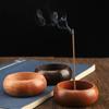 *1Pcs Agarwood Tray Holder North American Black Walnut Solid Wood Incense Stick Handmade Tea Ceremony Round Incense Burner