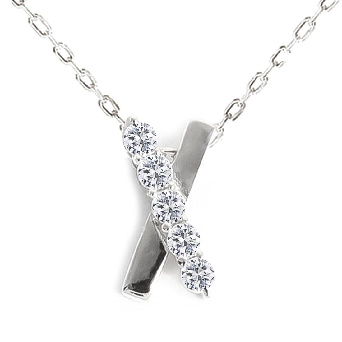

Moissanite Necklace for Pure Azuki Chain Box [Diamond Lab] Women, Cross, Platinum, Silver, Silver, SV925, Popular, Accessory, Brand, Simple, Gift, платиновый