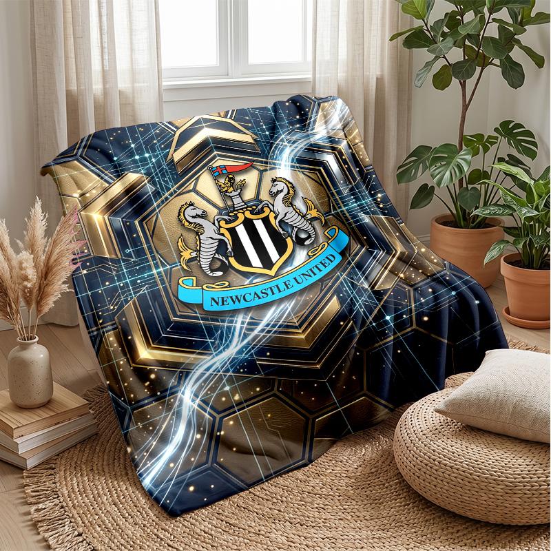 Coperta in Flanella con Stampa del Newcastle United Football, Coperta Morbida Calda Leggera per Divano Letto Campeggio