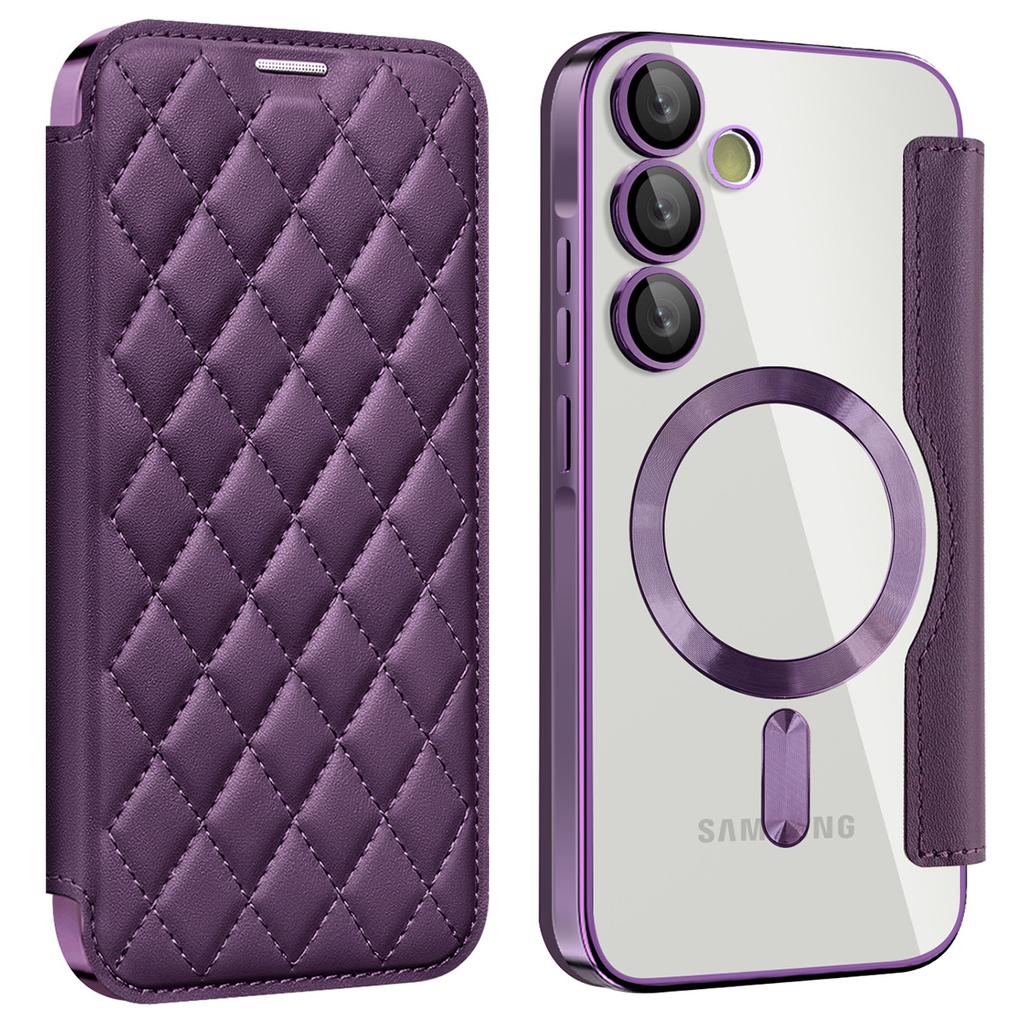 For Samsung Galaxy A55 5G Magnetic Case RFID Blocking Card Holder Leather Phone Cover