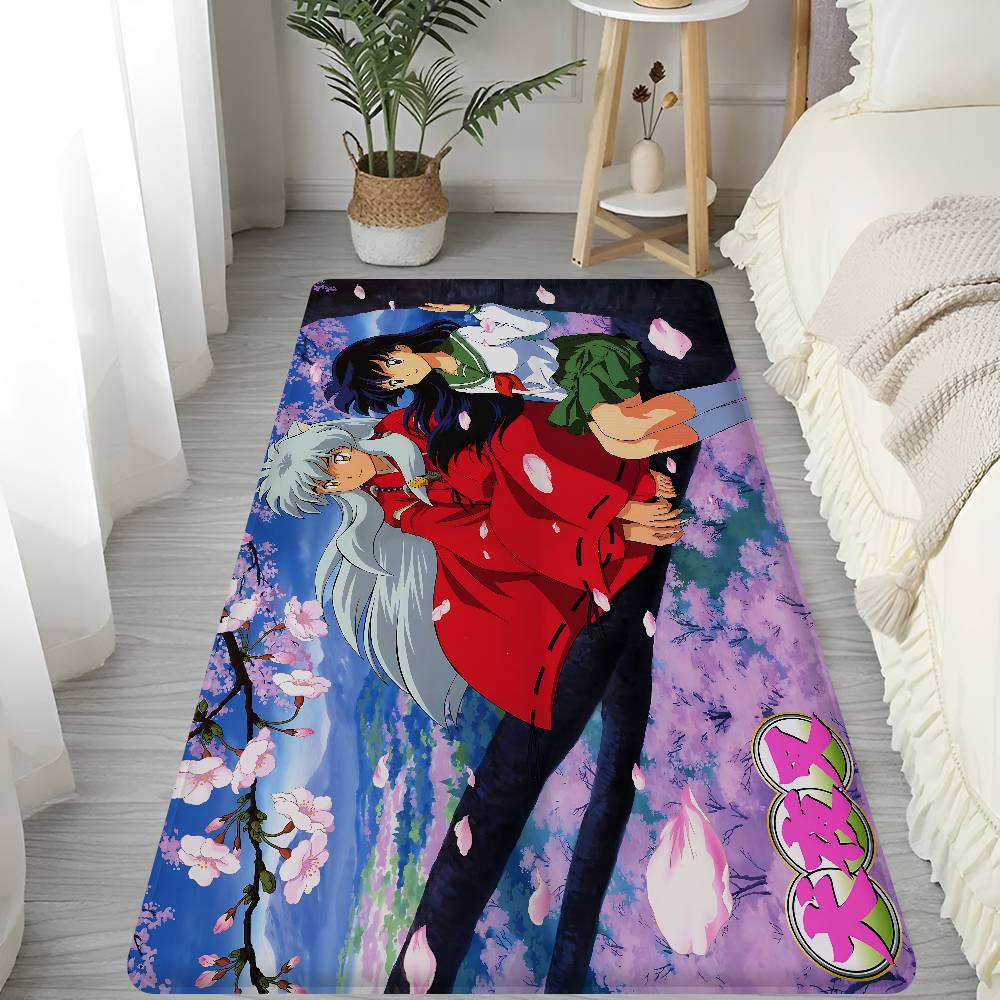 Japanese Anime Inuyasha Hallway Carpet Washable Non-Slip Living Room Sofa Chairs Area Mat Kitchen Doormat Area Rug