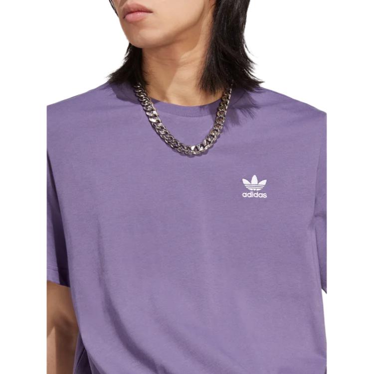adidas Originals T Shirts Men's Technology Purple Crew Neck Moderate Straight Fit IA4868