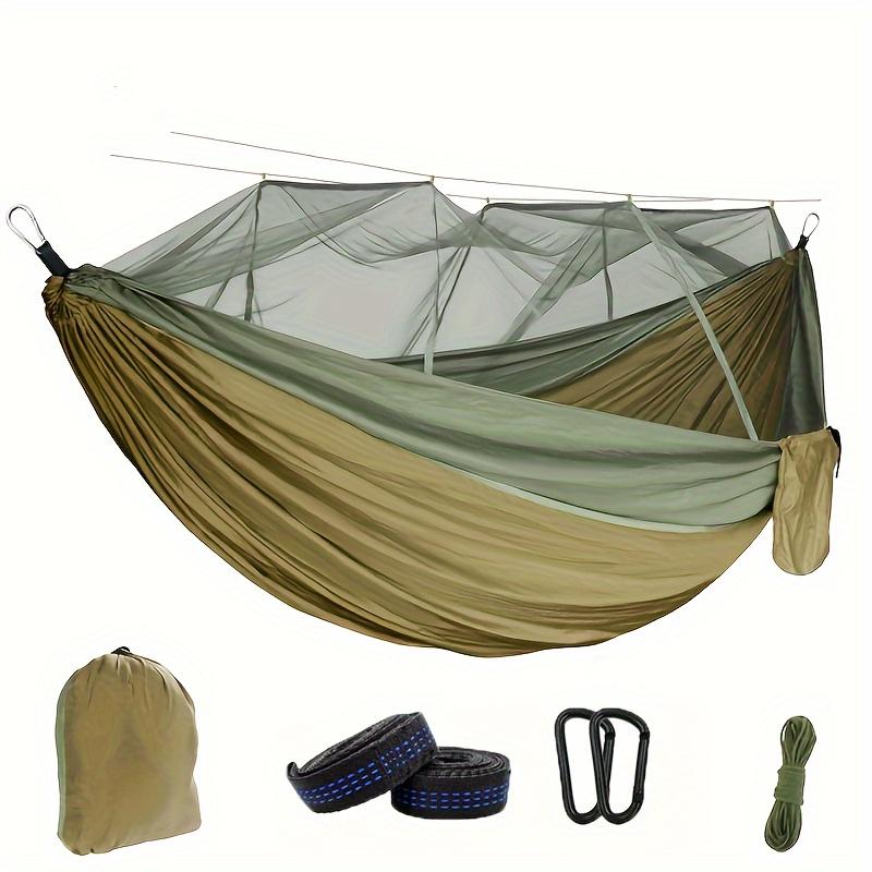 Ultimate Outdoor Experience: Double Hammock with Mosquito Net, Easy Setup for Travel  Camping зелёный