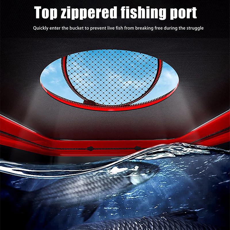 Fishing Bucket Folding Living Fish Bucket Multi Functional Portable Fishing Bucket Fish Box EVA Thickened Backpack Fishing Box