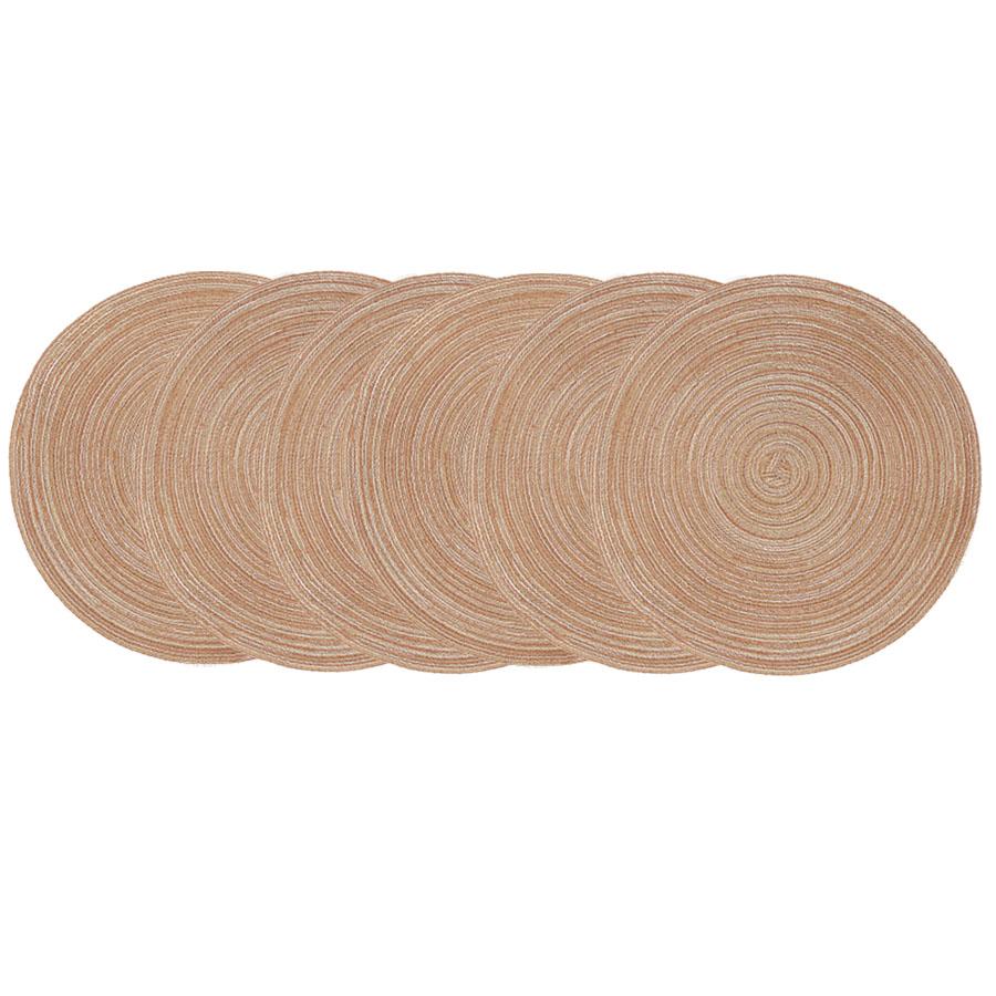 Placemats Set of 6, Washable Round Woven Place Mats for Kitchen Table 15 inch Table Mats