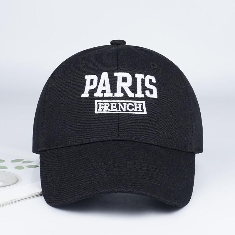 

PARIS FRENCH Embroidered Baseball Cap Soft, Comfortable, Lightweight, Breathable, Adjustable French Vintage Minimalist Urban Sty чёрный