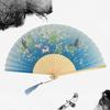High Gloss Fan Bone Chinese Style Silk Folding with Tassels Elegant Craftsmanship Exquisite Strong And Flexible Bamboo Perfect Party Ornaments Erqing