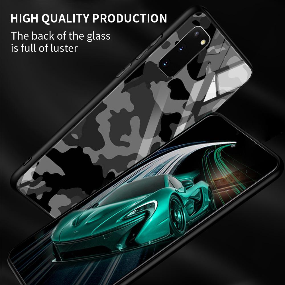 Camouflage Pattern Camo Military Army Glass Case For Samsung Galaxy S21 S20 Ultra S10 Plus Lite S20fe 5g S10e S9 S8 Shell Funda