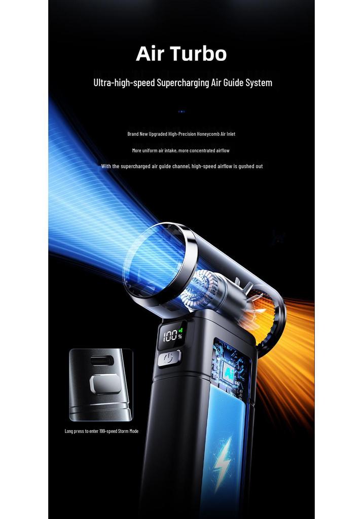 2026 Popular Portable Turbine Fan Hair Dryer for Students - Handheld Fan for Outdoor Use & Household Dust Removal