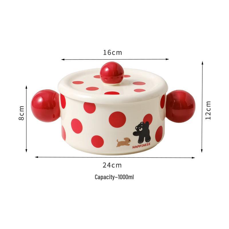 Cute Cartoon Bear Ceramic Soup and Noodle Bowl