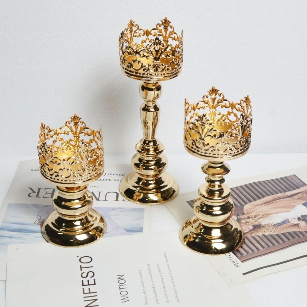 1PCS Metal and Iron Tabletop Candle Holders Retro Home Restaurants Decoration  Europe Wedding