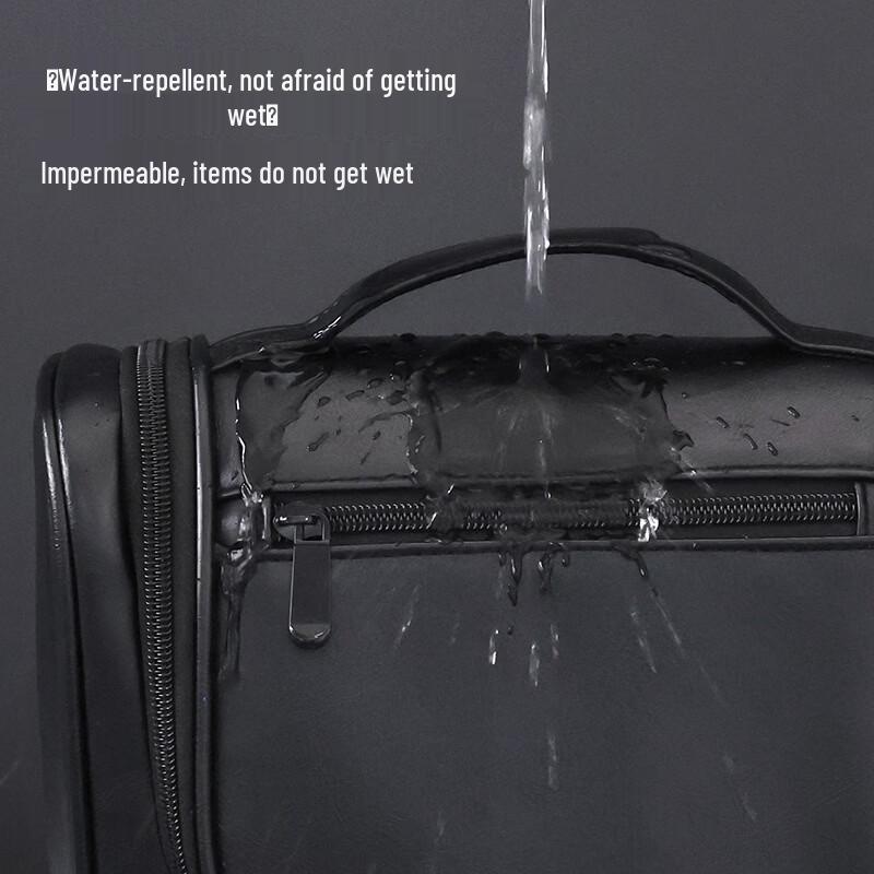 Aiyijiu Men's Double-Layer PU Toiletry & Cosmetic Bag