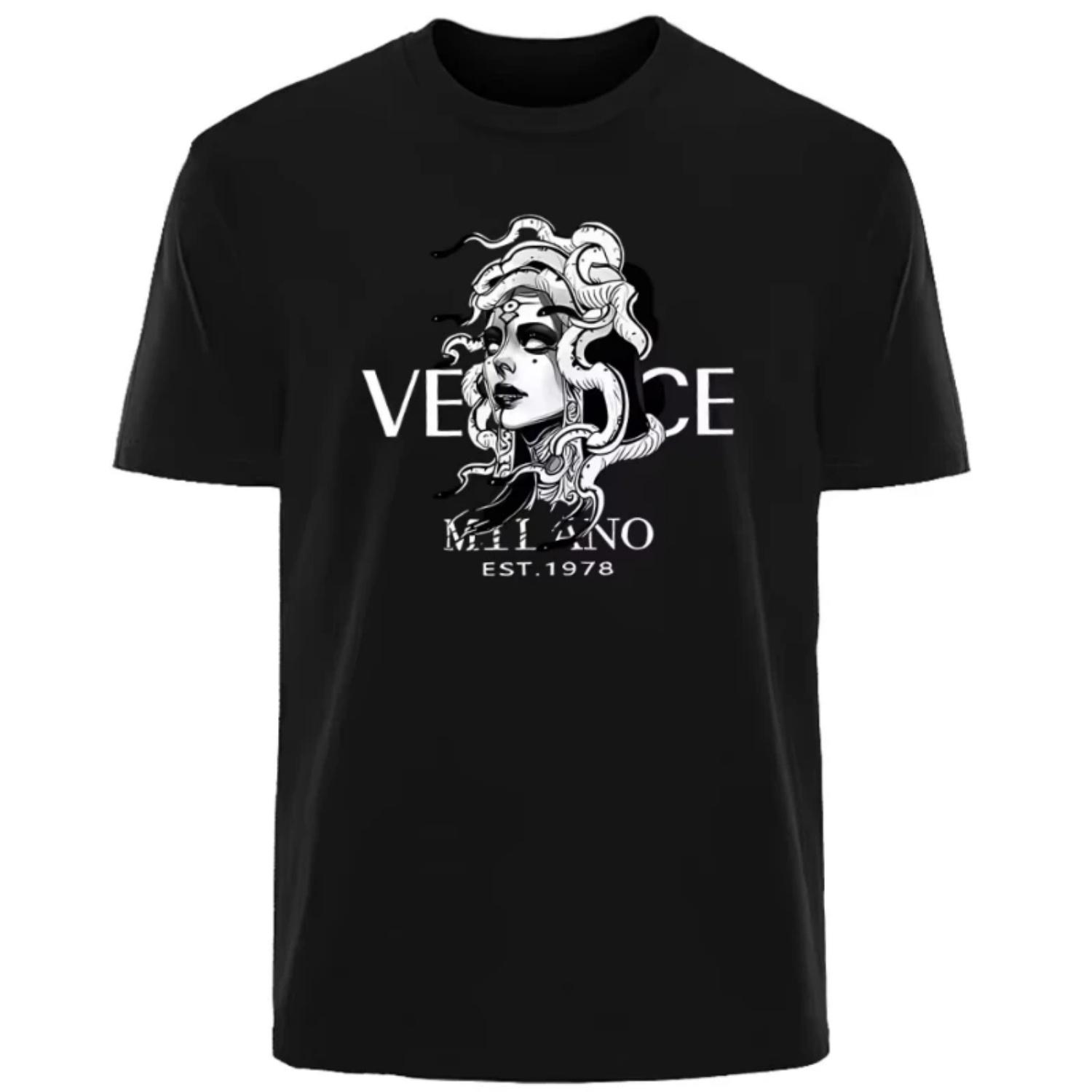 

Summer Medusa Headprint Print - New Italian Pop Luxury Brand - Daily Commuting Sportswear - Men and Women Suitable T-Shirt S чёрный