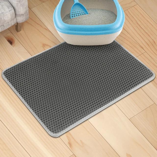 EVA Waterproof Cat Litter Mat Double Layer Pet Litter Box Mat Non-slip Sand Cat Pad Washable Pet Bed Mat Clean Pad Products