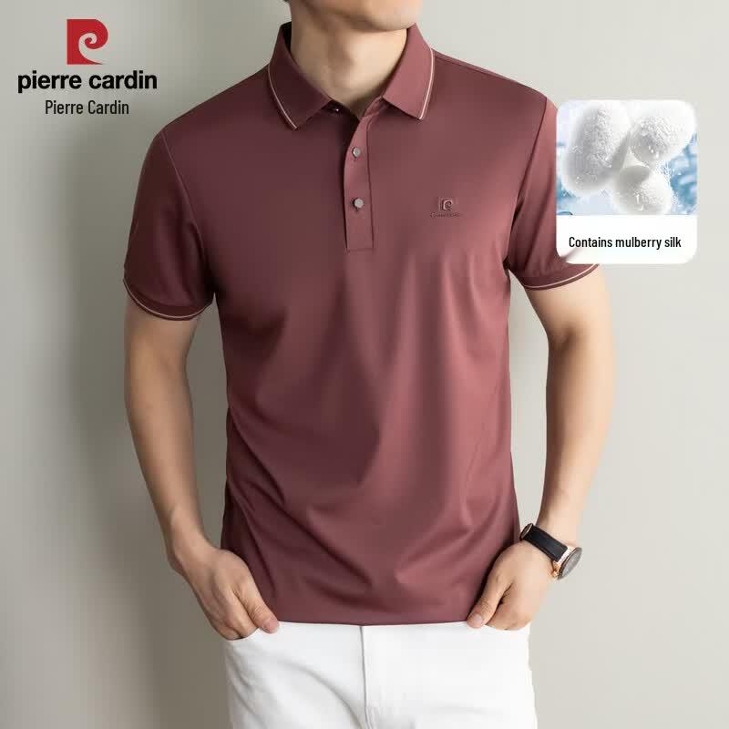 Pierre Cardin Men s Cool-Touch Silk Blend Polo Shirt XXL