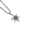 Popular Jewelry Retro Masonic Hexagram Zircon Mens Alloy Pendant Necklace