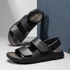 Summer Open Toed Sandals Men's Comfortable Top Layer Cowhide Latex Pad Slippers Fashionable Outdoor Men's Non Slip Beach Sandals