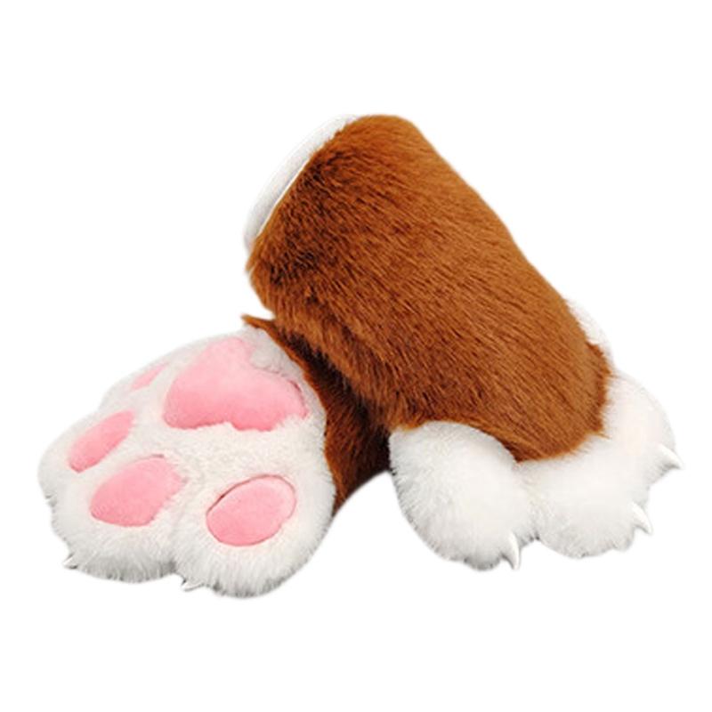 Furry Cats Paws Gloves With Realistic Design And Soft Inner Lining For Cosplay And Daily Wear Anime Event Fursuit Props