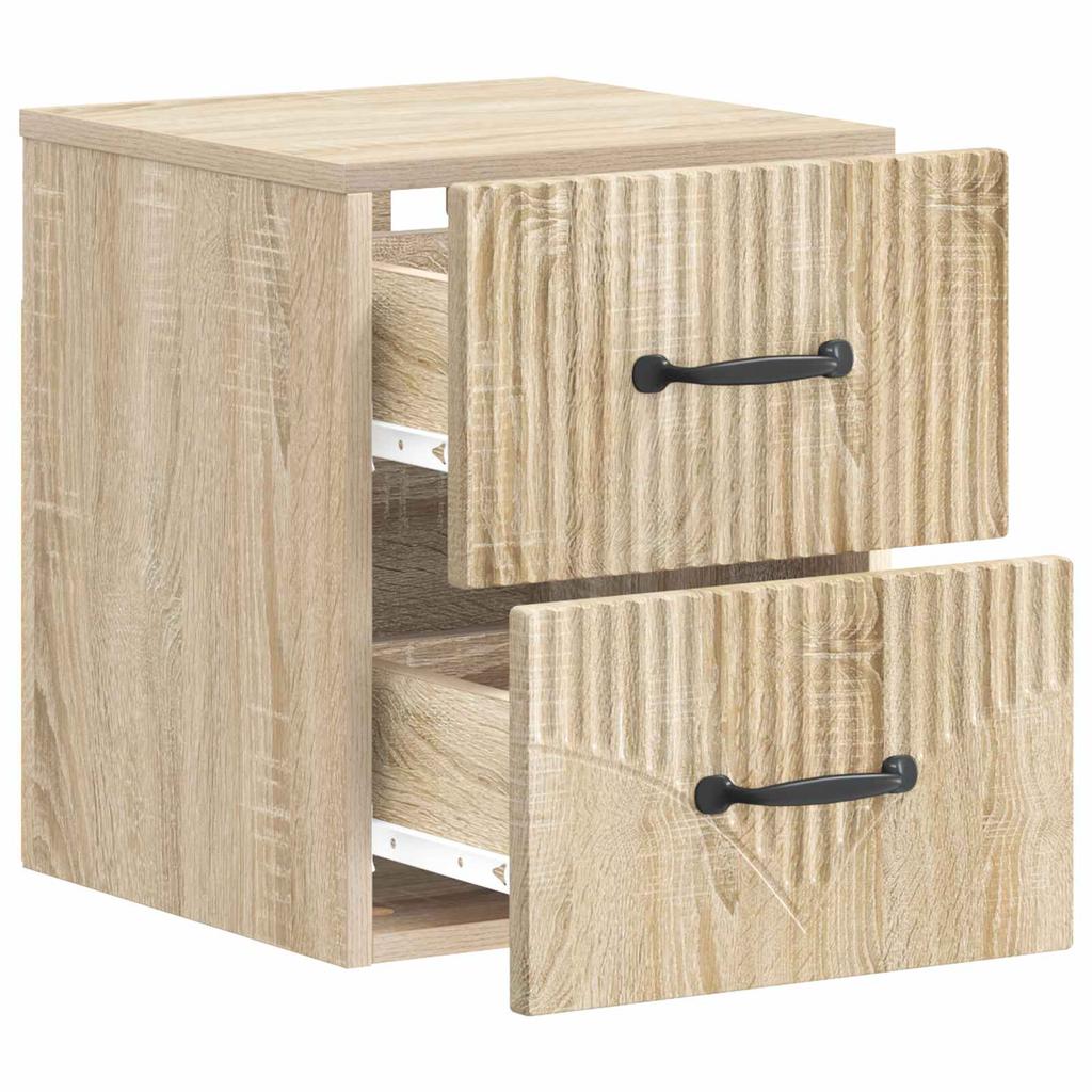 Wall Mounted Nightstand 2 pcs Sonoma Oak 34.5 x 33 x 40 cm