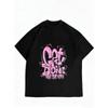 Damen Casual T-Shirt Schwarz Got It Done Make Some Noise Grafikdruck Oberteil Tägliches Tragen Street Style Modehemd