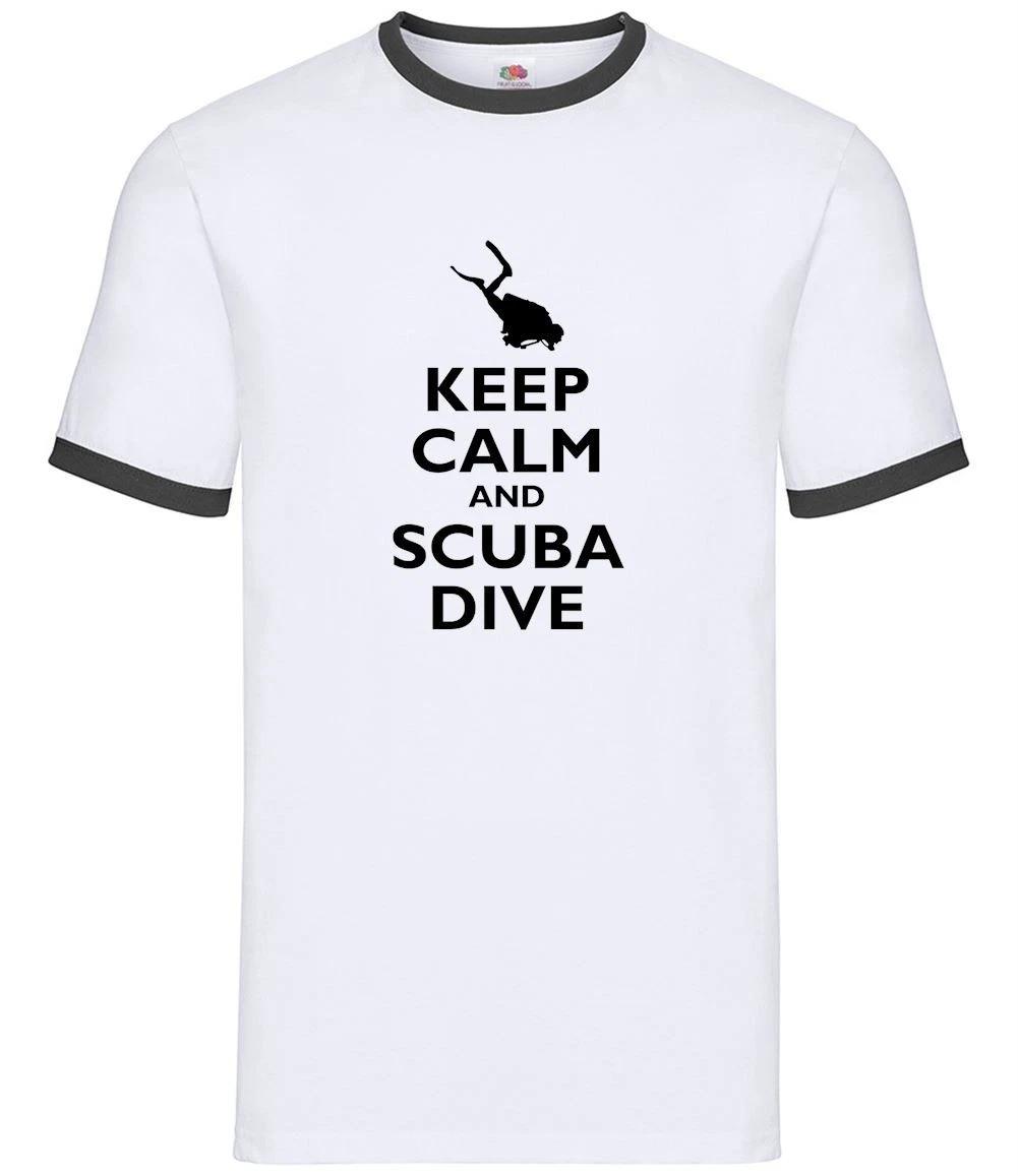 Keep Calm and Scuba Dive - Mens Ringer - Diver Diving Hobbie Gift XXXL