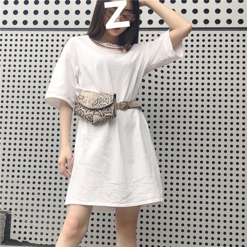 Korean Version of Small Waist Bag Women's Fashion Versatile Snakeskin Decorative Belt Mobile Phone Bag Street Personality Small Bag Trendy Ins Style