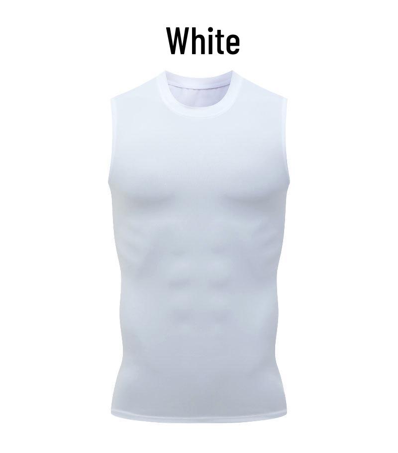 Men's Quick-Dry Ice Silk Sleeveless Sports Tank - Breathable Body Shaper for Gym, Basketball, and Running