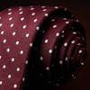 SHLAX&WING Red Polka Dot Maroon Wedding Tie for Men, Long, 160cm
