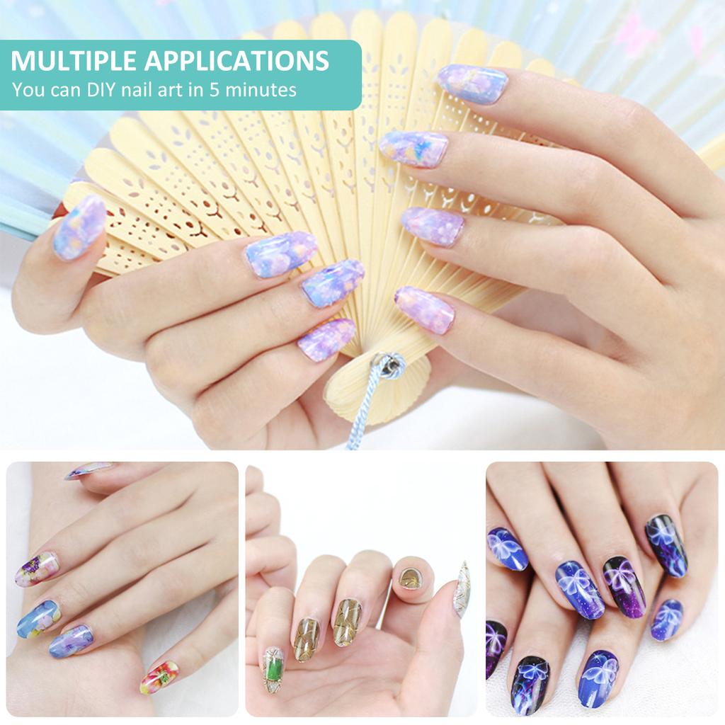 10 Sheets Nail Art Sticker Self-Adhesive Nail Polish Stickers Creative DIY Fully Wrapped Nail Art Stickers for Women and Girls