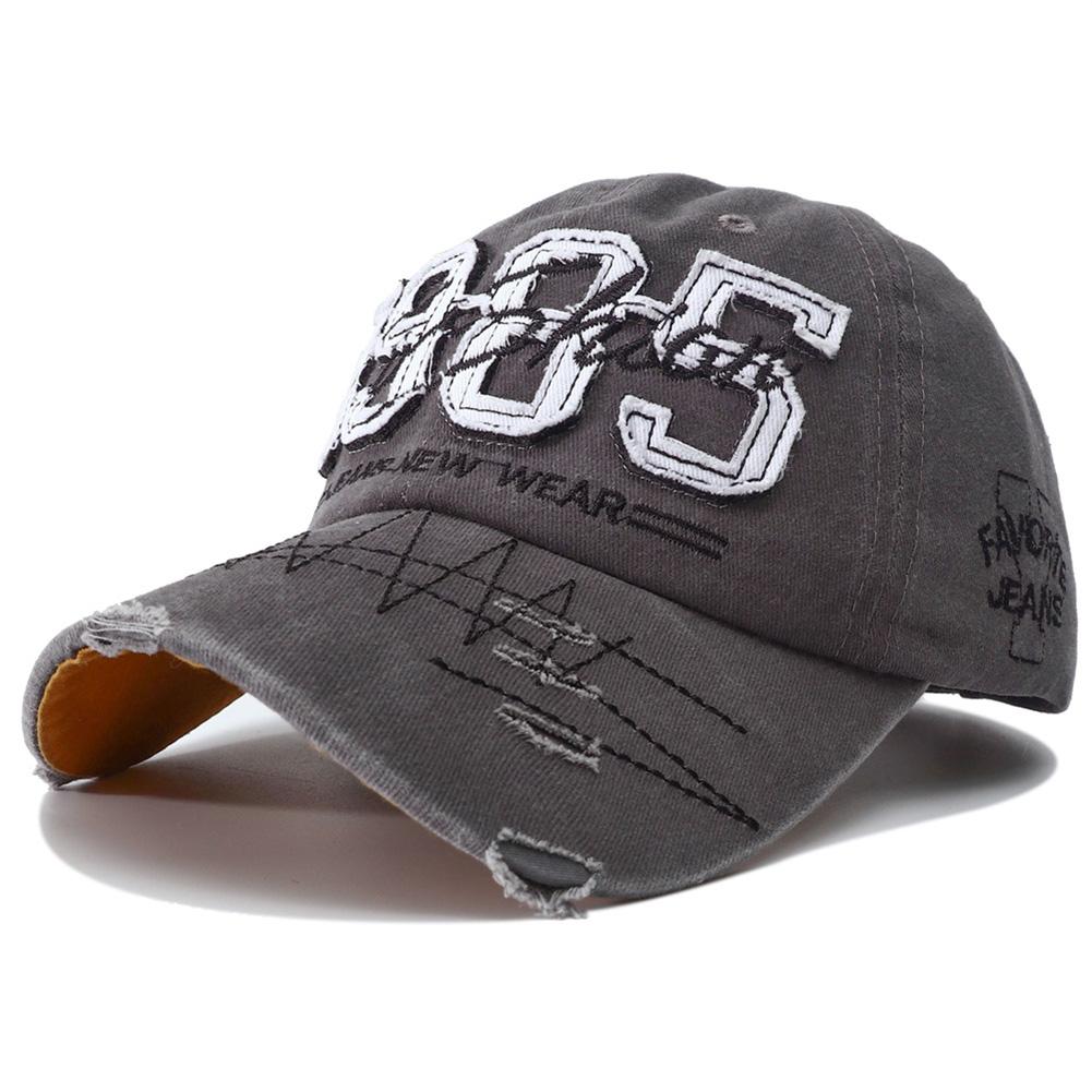 Streetwear Urban Style Street Lettering Alphabet Cotton Washed Hat Snapback Adjustable Hop Hip Stitching Embroidered 1985 Men Women Cap Baseball