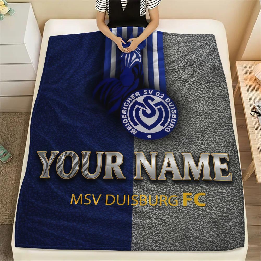 1PC Msv Duisburg Custom Name Patterned Flannel Blanket Suitable For All Seasons For Home Decor Warmth And Comfort Gifts Holiday Present